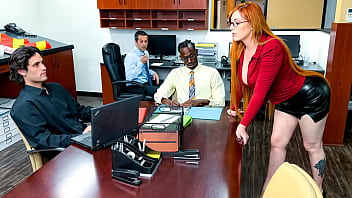 Bitchy Redhead Boss Lady Demands a Big Black Cock in