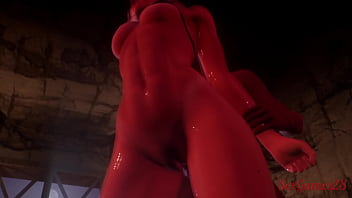 Girls fuck hard in a sex dungeon with two guys