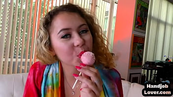 POV petite HJ loving teen talks dirty while wanks hard