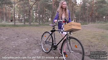 Areana fox back riding her bike nude masturbating in the