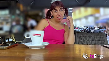 PUBLIC NUDITY in Seville. Nora Martin shows off her big