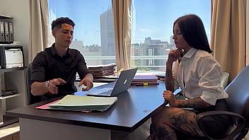 My slutty secretary seduces me and fucks me to avoid