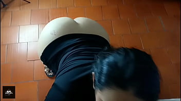 The horny neighbor sucks my cock through the window and