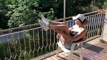 Luna likes to lure passers-by by inviting them into her