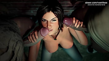 Big Tits Tomb Raider Lara Croft Babe Sucks A Big