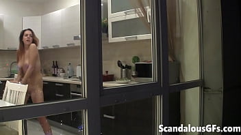 Watching my neighbour's naked sexy girlfriend goofing around in the