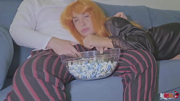 STEPMOM STARTS SUCKING MY COCK WHILE WATCHING A MOVIE AND