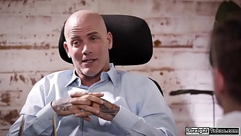 Stepdad makes stepson fuck his assistant as he watches