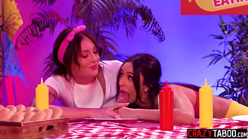 Perfect time for big and hot hotdog but huge dildo