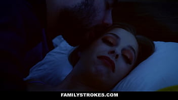 Hot MILF stepmom fucked by stepson next to s. stepdad