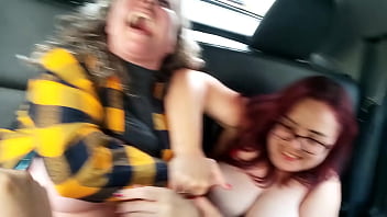 Two Crazy Women Having Sex in the Car with Everyone