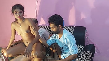 Amateur threesome Desi village girl having sex with two boyfriends