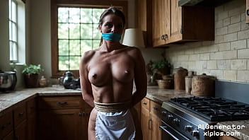 BDSM Hardcore Maid get cuffed in rope and cuffed Ai