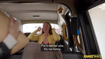 Fake Taxi Brunette babe finds a rubber vagina and offers