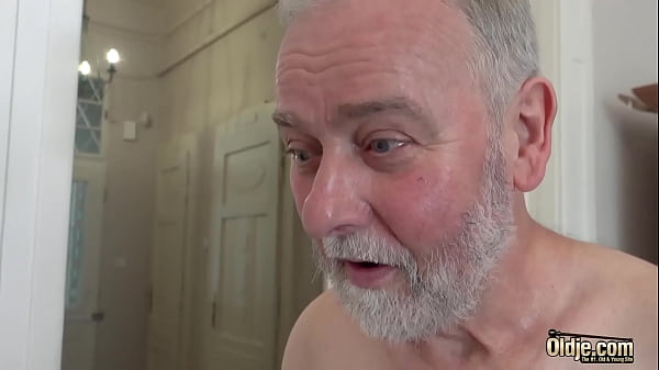 White hair old man has sex with nympho teen that