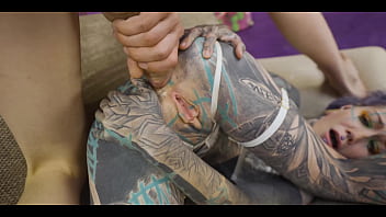 Tattoo girl get ANAL fucked balls deep with 0% pussy