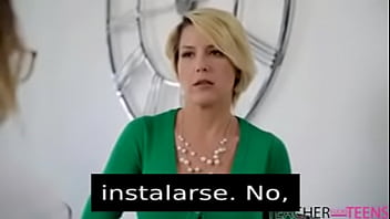 Nerd busts his mother's teacher friend's cock