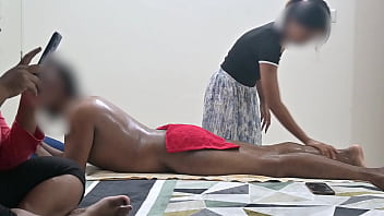 Happy ending caught in Hidden cam with two girls in