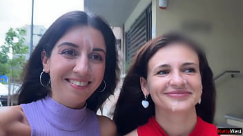 Slutty Neighbors Ask for Cum on Their Cute Faces for