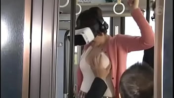 Cute Asian Gets Fucked On The Bus Wearing VR Glasses