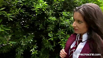 Tight Teen Anita Bellini has both holes plugged by two