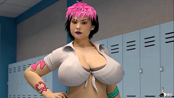 Big tit Emo girl plays with a fat cock after