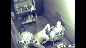 Blonde Girl Fucking hardcore on garage caught on camera