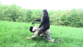 Slaves get humiliated as human horses