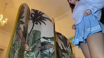 Hot petite tight shaved pussy cheerleader comes for a fashion