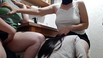 While our housekeeper went out to the store, the cleaning