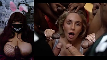 Redhead With Big Tits React a Gang Bang Video #3