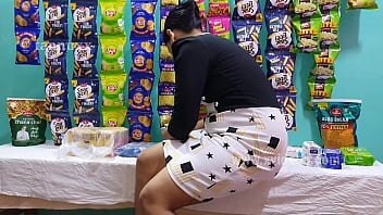 Grocery shop girlfriend fucking with boyfriend  quick sex