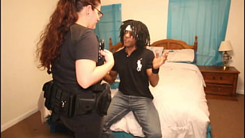 Big Tits Nerdy Milf White Girl Cops arrest burglar with
