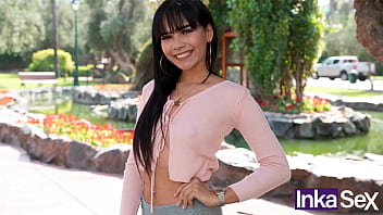 Petite Venezuelan girl is caught by young Peruvian with big