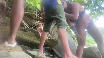 Couples orgy on the beach in front of everyone