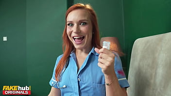 FAKEhub - Hot redhead nurse with perfect little pink shaved