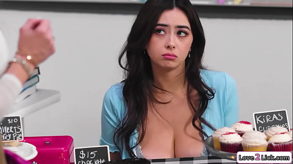  - Stepmom licks stepdaughter under a table