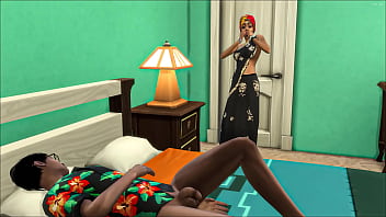 Indian widowed step mother catches her son naked in his