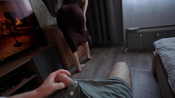 Step Mom Caught Step Son With Boner and Helps to