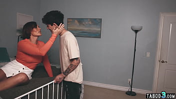 Naughty MILF stepmother Kell Fire masturbating and asks her stepsons