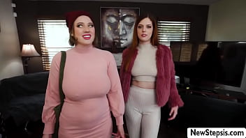 Horny stepbro enjoys the threesome fun with her busty and