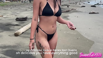 My horny stepbrother took me from the beach to fuck
