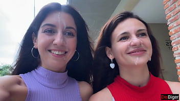 Cute Neighbors Suck Cock and Get Facial Cumshot for Public