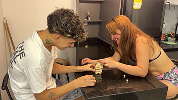 My stepmother with a very big ass makes a bet