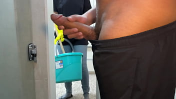 The hotel maid caught me masturbating and decided to help