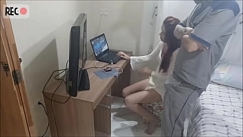 Young girl alone at home receives the perverted maintenance man!