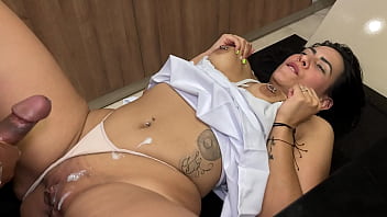 Latina MILF neighbor has interracial sex with a young BBC