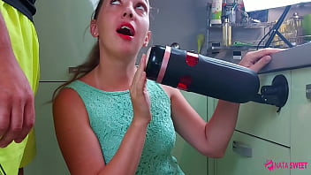 Girl try to simulate a threesome and test an amazing