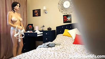 My naughty girlfriend trying out all the outfits in her