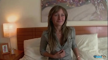 Sucking a large cock before taking it in her pussy